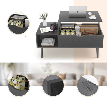 Table basse bois tiroir noir et sophistiqué - vente privée 14:193;200007763:201336101