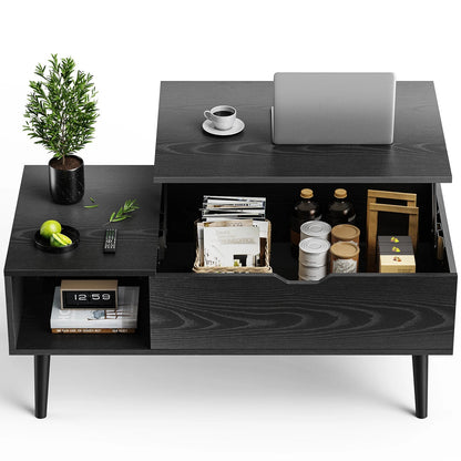 Table basse bois tiroir noir et sophistiqué - vente privée 14:193;200007763:201336101