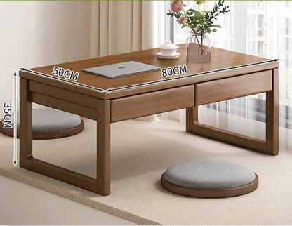 Table basse bureau japonais en bois naturel - vente privée 14:20000019580 Walnut 2 Pumps