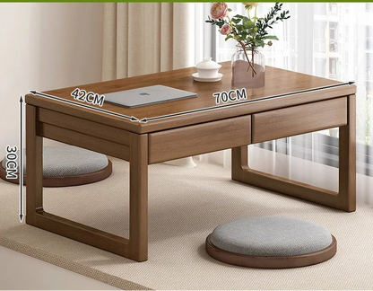 Table basse bureau japonais en bois naturel - vente privée 14:20084406070 Walnut 2 Pumps