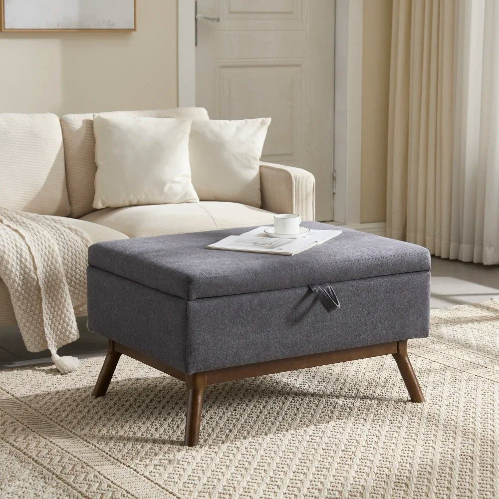 Table basse carré avec compartiment de rangement simple - vente privée 14:200844061Coffee + Microfiber;200007763:201336101