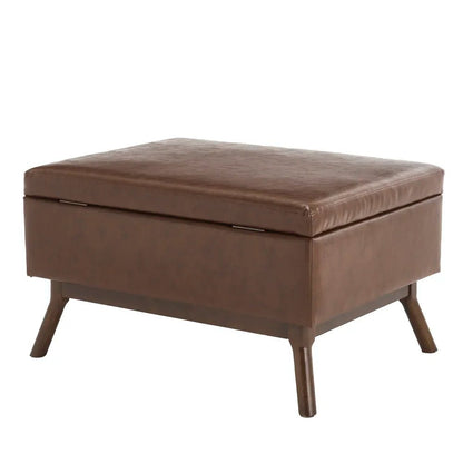Table basse carré avec compartiment de rangement simple - vente privée 14:200844061Coffee + Microfiber;200007763:201336101