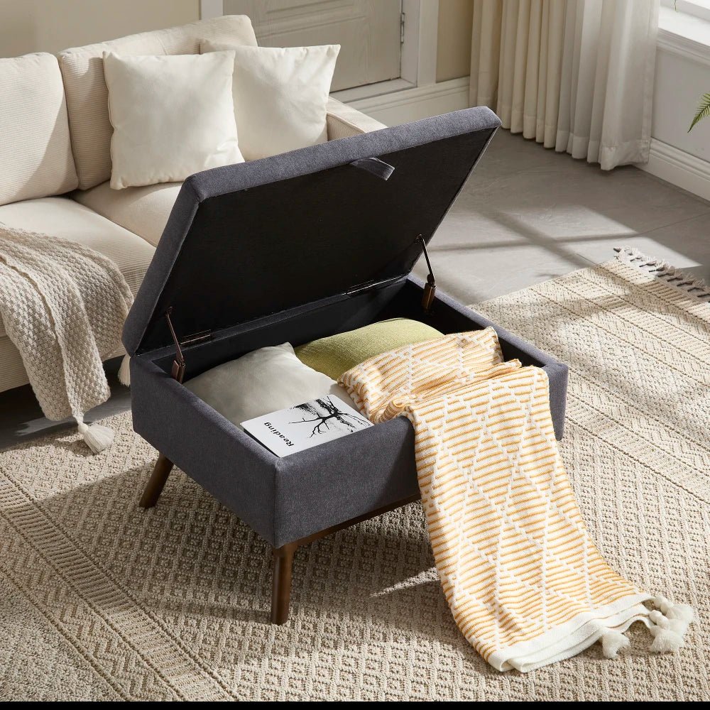 Table basse carré avec compartiment de rangement simple - vente privée 14:200844061Coffee + Microfiber;200007763:201336101