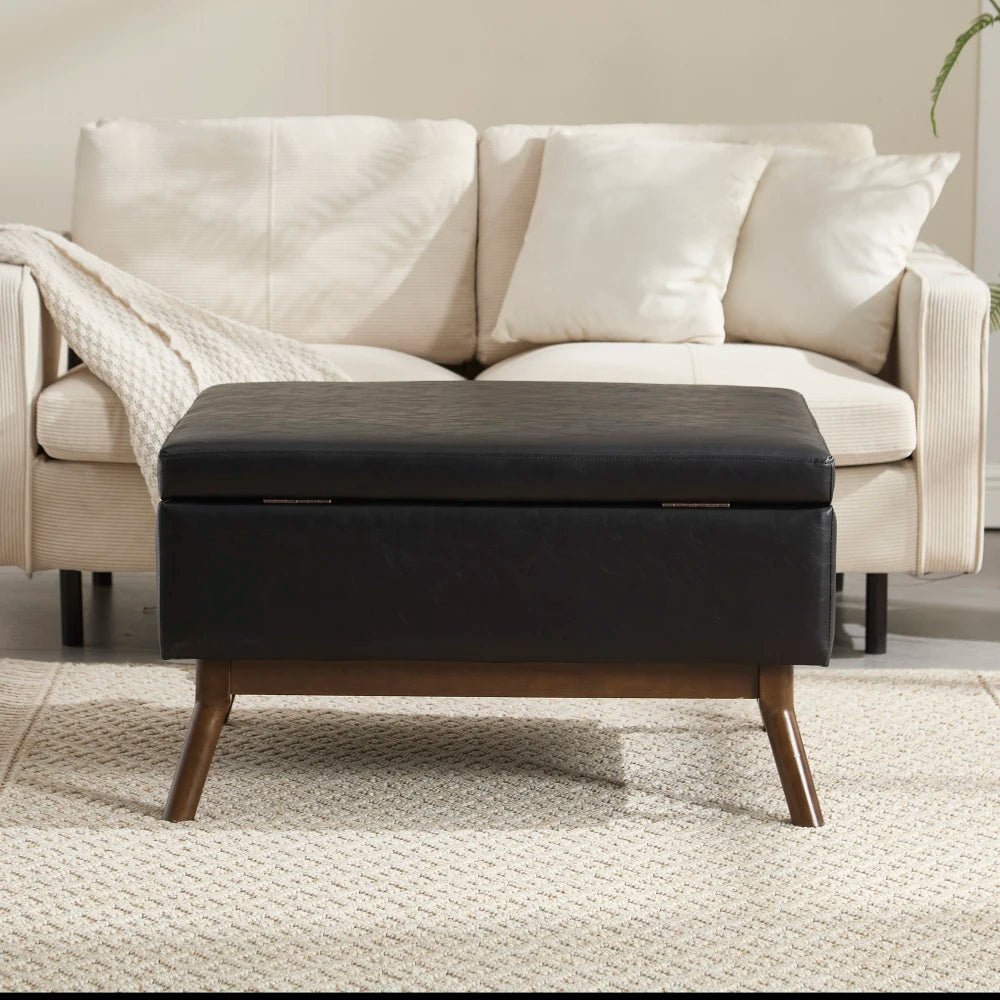 Table basse carré avec compartiment de rangement simple - vente privée 14:200844061Coffee + Microfiber;200007763:201336101