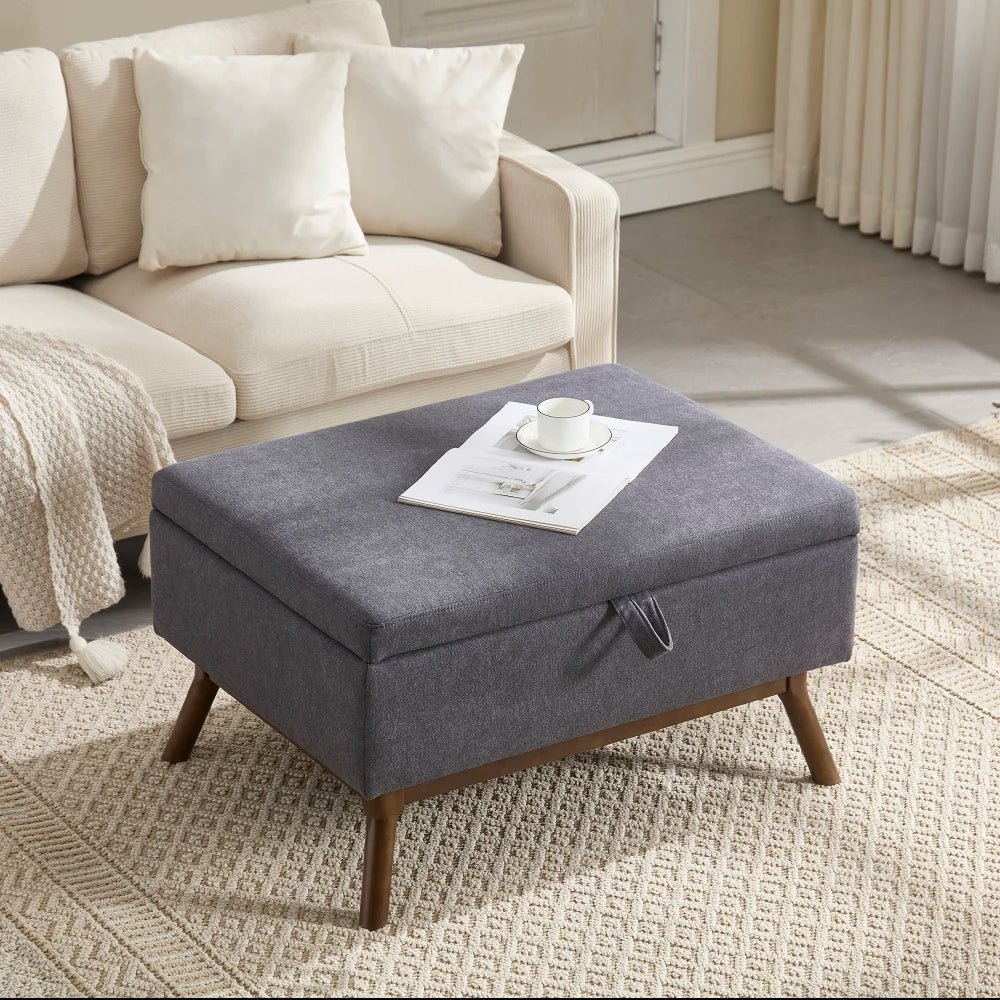 Table basse carré avec compartiment de rangement simple - vente privée 14:200844061Coffee + Microfiber;200007763:201336101