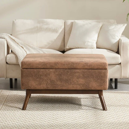 Table basse carré avec compartiment de rangement simple - vente privée 14:200844061Coffee + Microfiber;200007763:201336101