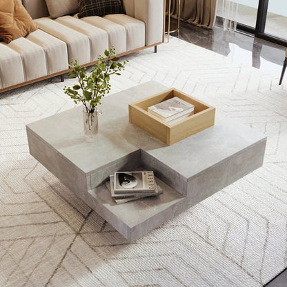 Table basse carrée avec rangement sur le coté 72x72x30cm - vente privée 200007763:201336101