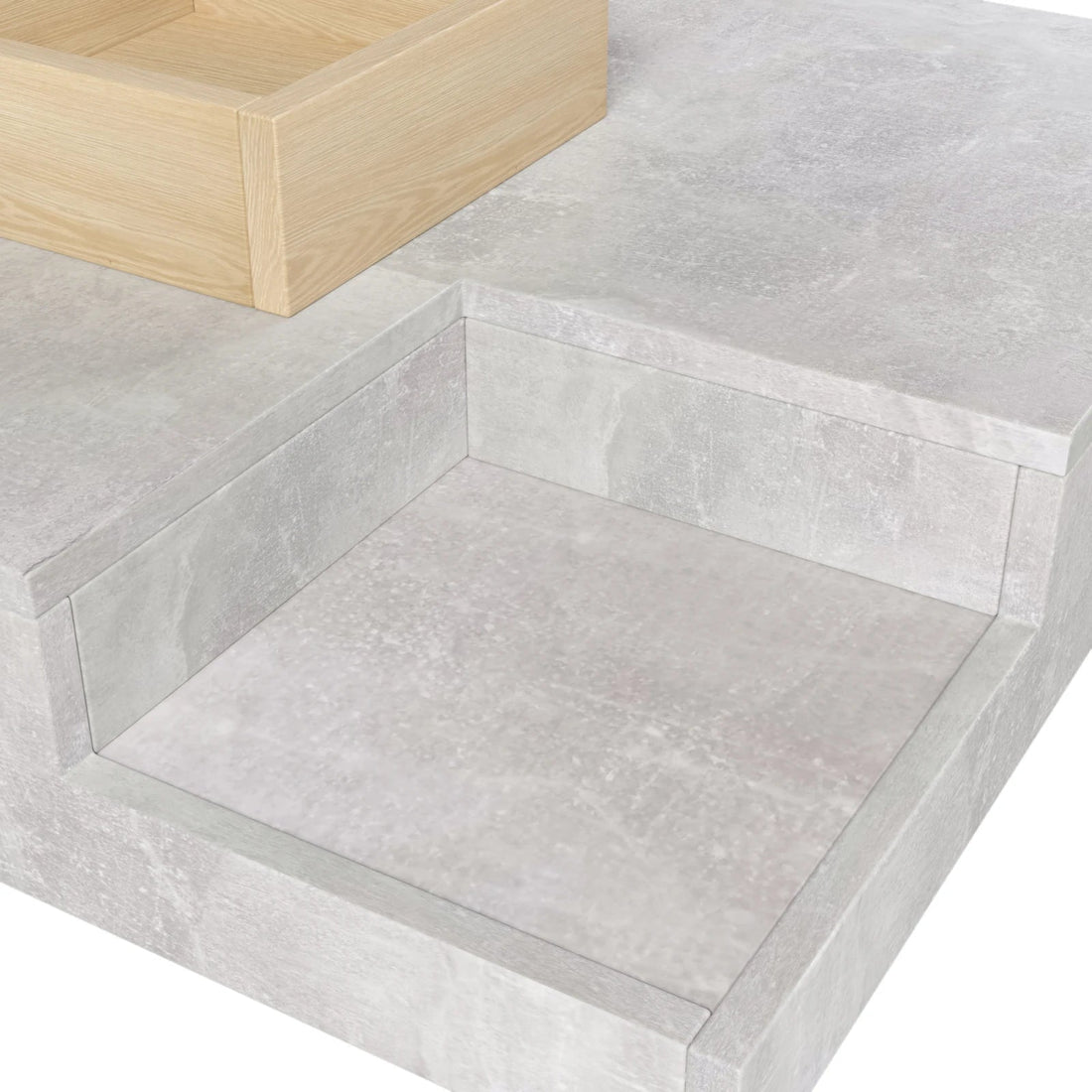 Table basse carrée avec rangement sur le coté 72x72x30cm - vente privée 200007763:201336101