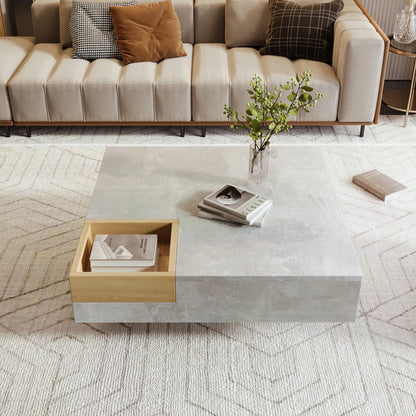 Table basse carrée avec rangement sur le coté 72x72x30cm - vente privée 200007763:201336101