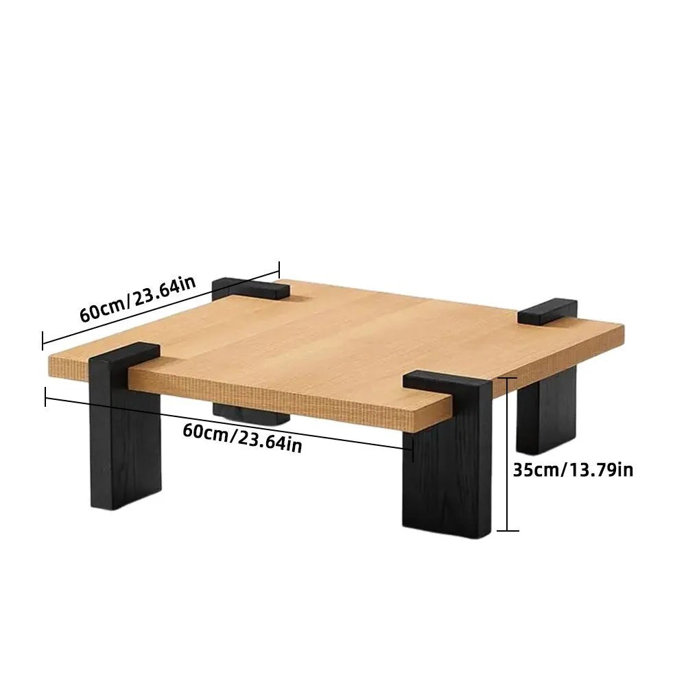 Table basse carrée en bois massif noyer - vente privée 14:200004889Log color