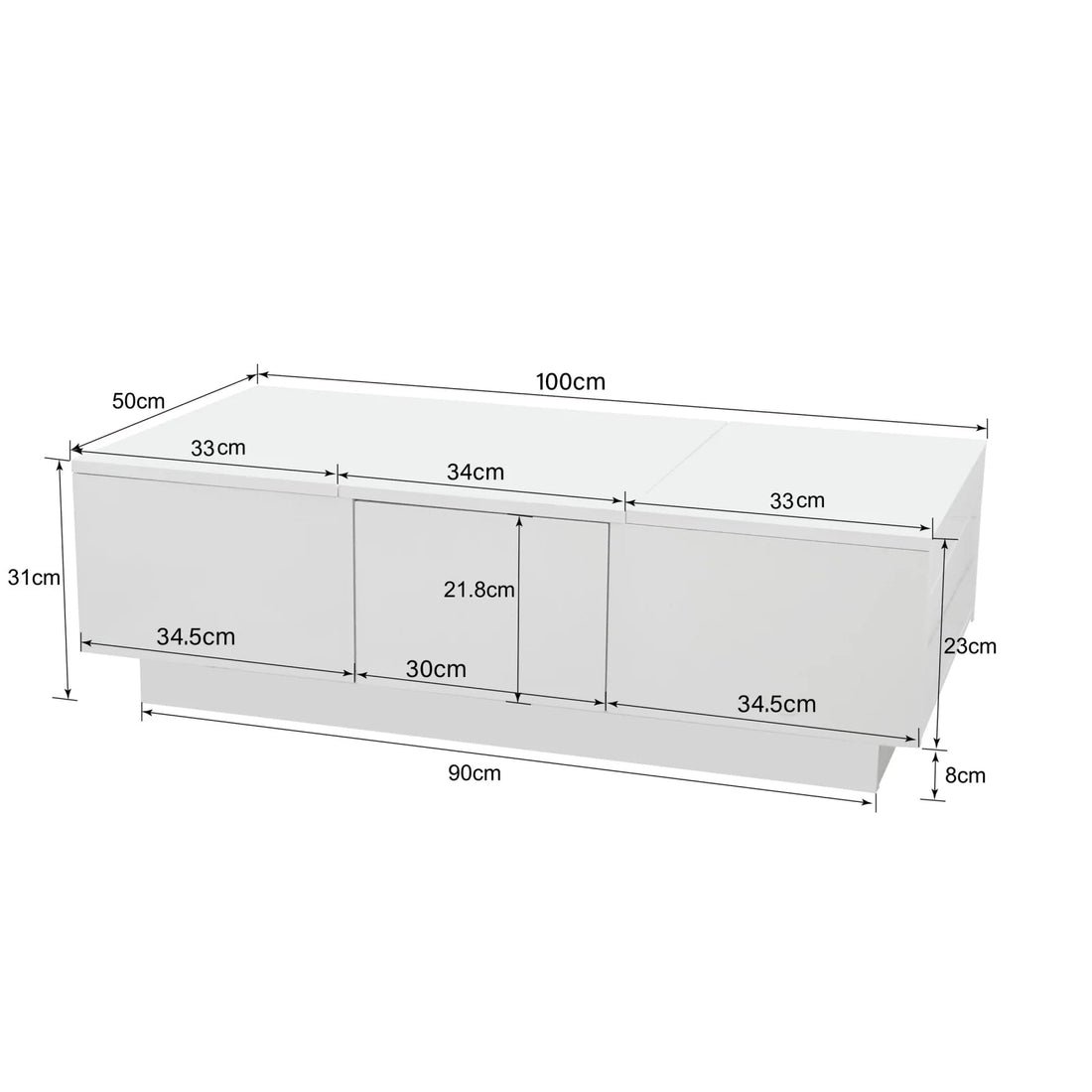 Table basse coffre 100×50×31cm - vente privée 14:29;200007763:201336101