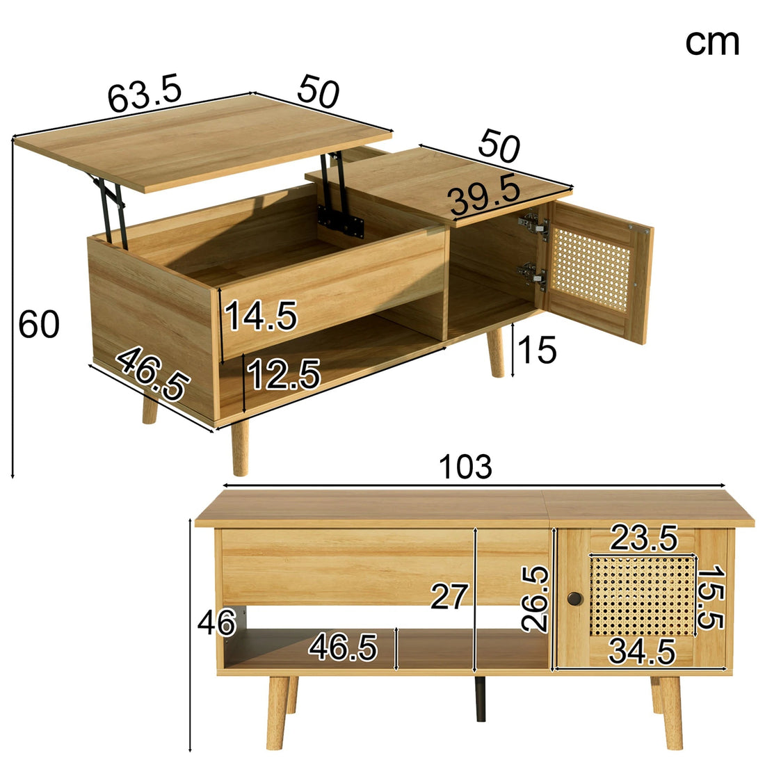 Table basse de salon en bois - vente privée 200007763:201336342