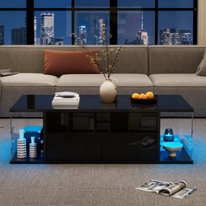 Table basse de salon noir en verre trompé - vente privée 14:193;200007763:201336101