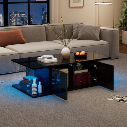 Table basse de salon noir en verre trompé - vente privée 14:193;200007763:201336101