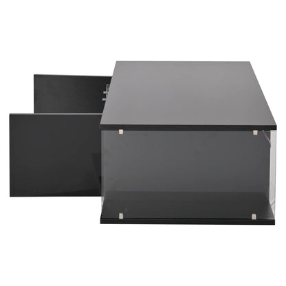 Table basse de salon noir en verre trompé - vente privée 14:193;200007763:201336101