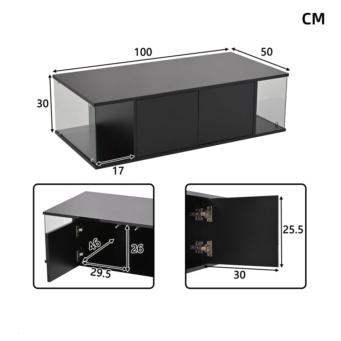 Table basse de salon noir en verre trompé - vente privée 14:193;200007763:201336101