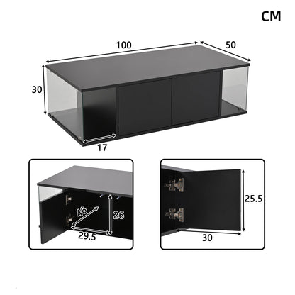 Table basse de salon noir en verre trompé - vente privée 14:193;200007763:201336101