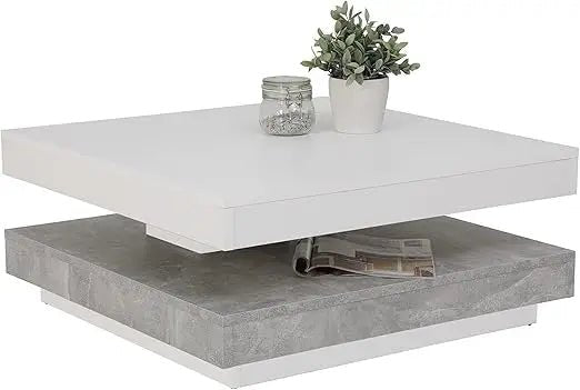 Table basse dérive du bois design carré 67 X 67 X 35 Cm - vente privée 14:200844061WhiteConcrete;200007763:201336342