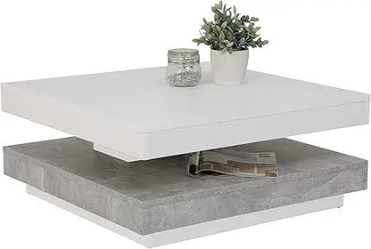 Table basse dérive du bois design carré 67 X 67 X 35 Cm - vente privée 14:200844061WhiteConcrete;200007763:201336342
