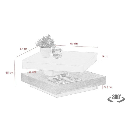 Table basse dérive du bois design carré 67 X 67 X 35 Cm - vente privée 14:200844061WhiteConcrete;200007763:201336342
