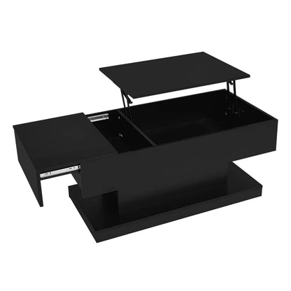Table basse design blanc avec éclairage LED 100x50x45 Cm - vente privée 14:200844060CQY-white;200007763:201336101