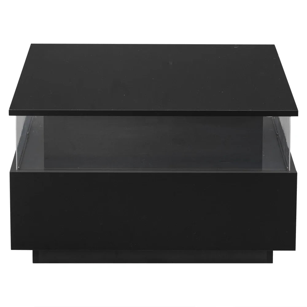 Table basse design moderne avec led 70*70*41cm - vente privée 14:200004889CQY-black;200007763:201336101