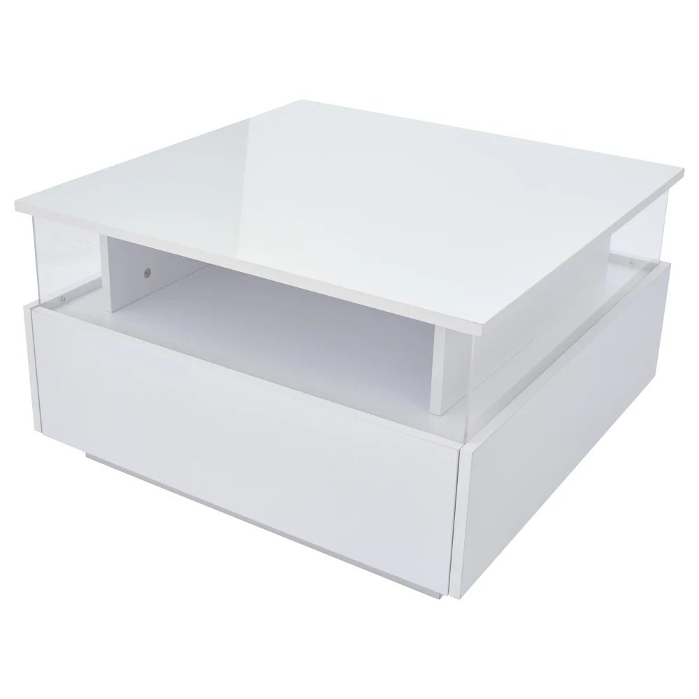 Table basse design moderne avec led 70*70*41cm - vente privée 14:200004889CQY-black;200007763:201336101
