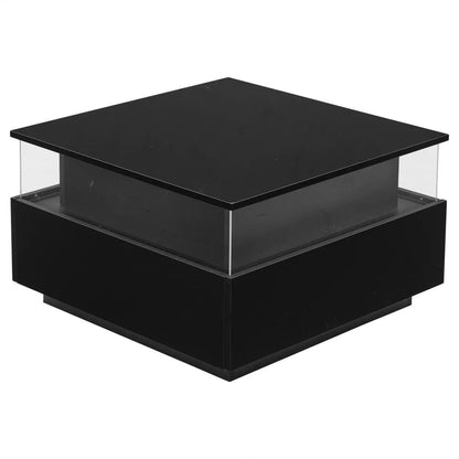 Table basse design moderne avec led 70*70*41cm - vente privée 14:200004889CQY-black;200007763:201336101