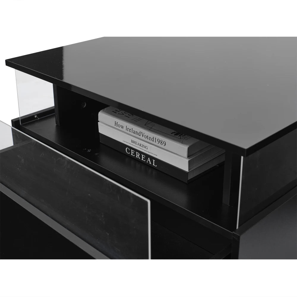 Table basse design moderne avec led 70*70*41cm - vente privée 14:200004889CQY-black;200007763:201336101