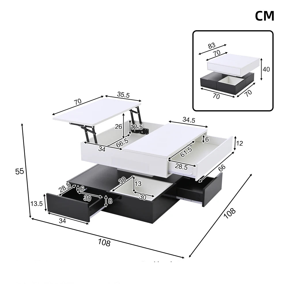 Table basse double plateau - vente privée 14:200004889CQY-as show;200007763:201336101