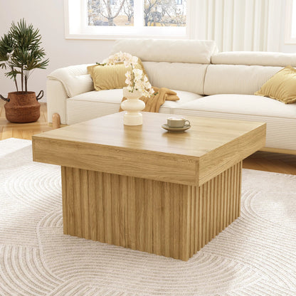 Table basse élégante carrée en bois pour chambre ou salon 79x79x46 cm - vente privée 14:200844062Natural - MDF - Particle Board;200007763:201336342