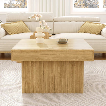 Table basse élégante carrée en bois pour chambre ou salon 79x79x46 cm - vente privée 14:200844062Natural - MDF - Particle Board;200007763:201336342
