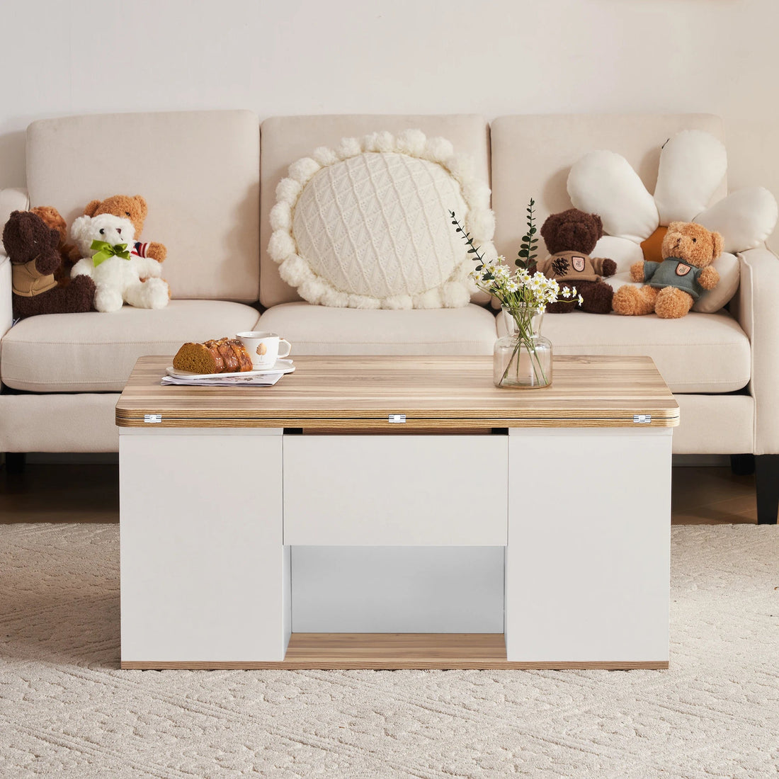 Table basse en bois blanche - vente privée 14:29;200007763:201336101