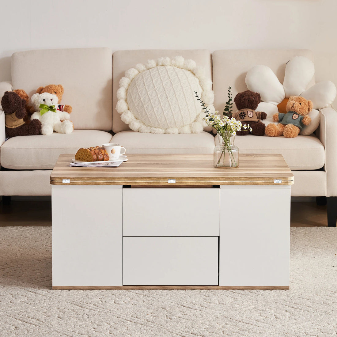 Table basse en bois blanche - vente privée 14:29;200007763:201336101