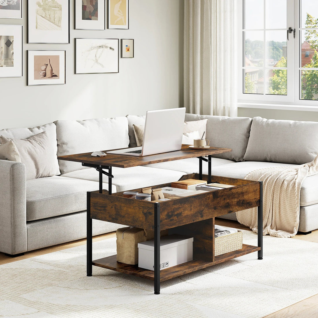 Table basse en bois de salon 50x90x45cm - vente privée 14:933Rustic Brown;200007763:201336101