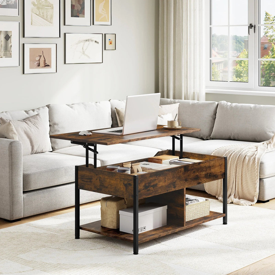 Table basse en bois de salon 50x90x45cm - vente privée 14:933Rustic Brown;200007763:201336101