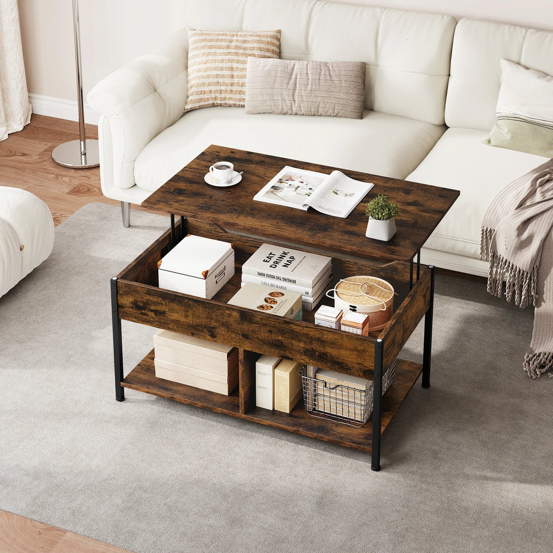 Table basse en bois de salon 50x90x45cm - vente privée 14:933Rustic Brown;200007763:201336101