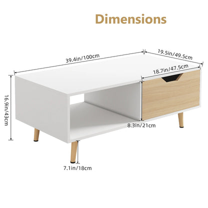 Table basse en bois massif moderne pour salon - vente privée 14:29White coffee table;200007763:201336101