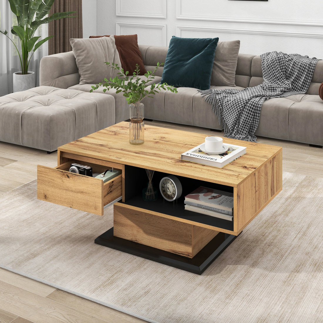 Table basse en bois premium - vente privée 14:200006154Natural + Particle Board;200007763:201336101