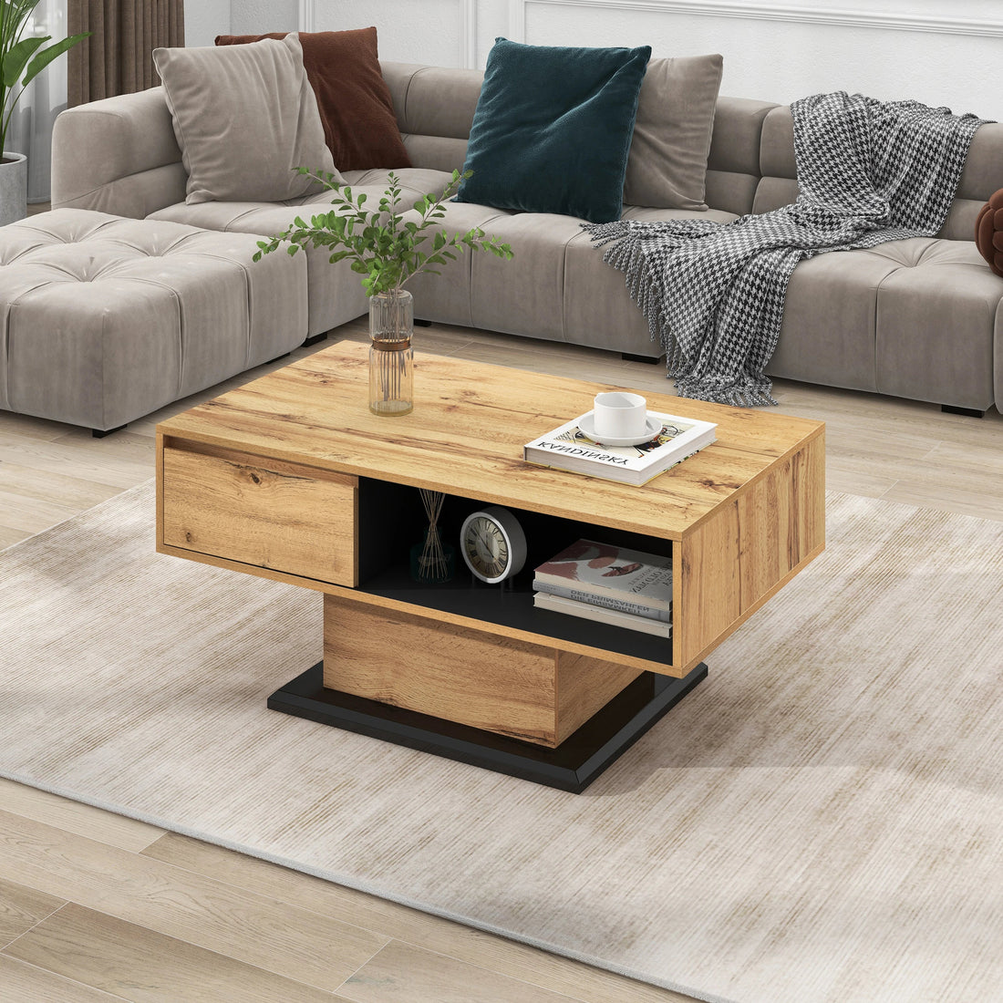 Table basse en bois premium - vente privée 14:200006154Natural + Particle Board;200007763:201336101