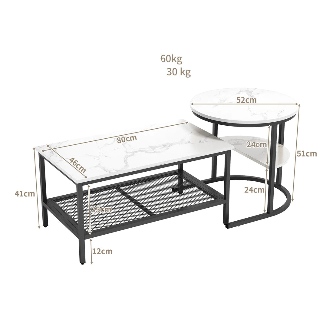 Table basse en marbre design 2 ensembles - vente privée 200007763:201336101
