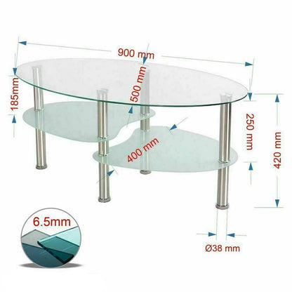Table basse en verre à 3 niveaux minimaliste 90x50x45cm - vente privée 14:200002130Transparent White;200007763:201336342