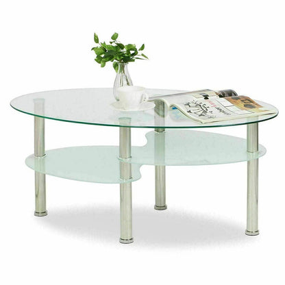 Table basse en verre à 3 niveaux minimaliste 90x50x45cm - vente privée 14:200844061Transparent Black;200007763:201336342