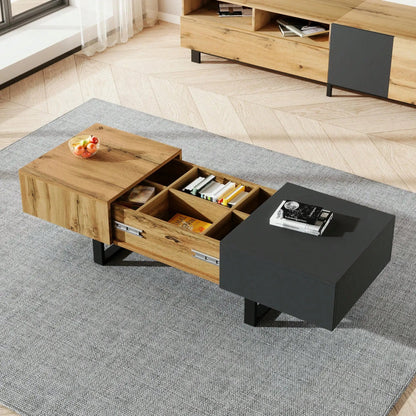 Table basse extensible avec rangement dissimulé - 14:365458Brown and Black;200007763:201336101