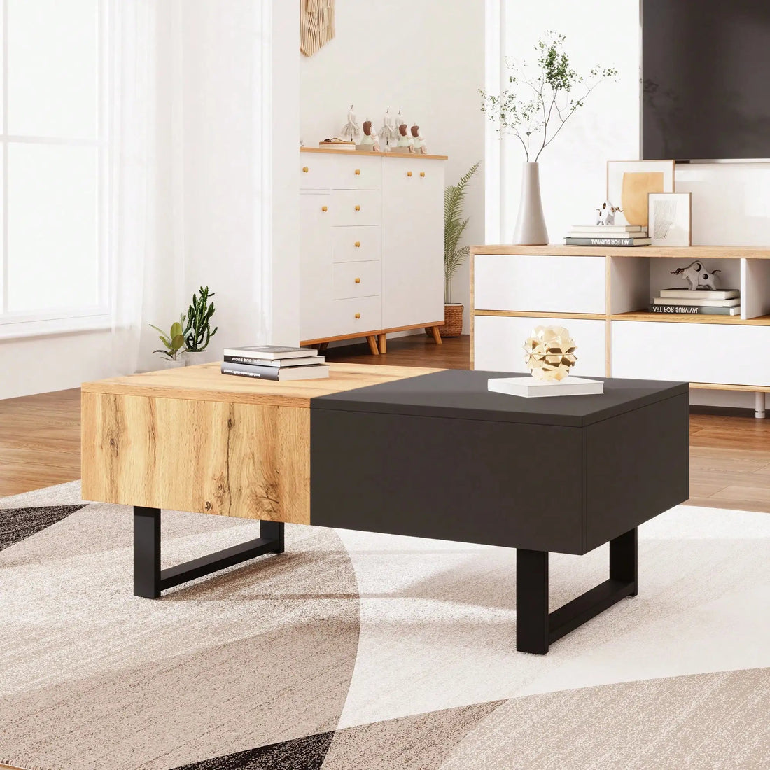 Table basse extensible avec rangement dissimulé - 14:365458Brown and Black;200007763:201336101