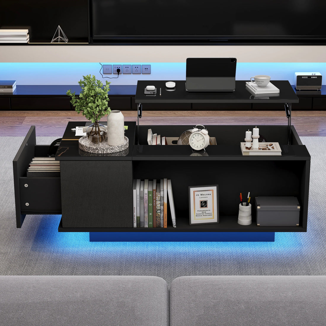 Table basse hauteur réglable 100×50×40 cm - vente privée 14:193100×50×40 cm;200007763:201336101