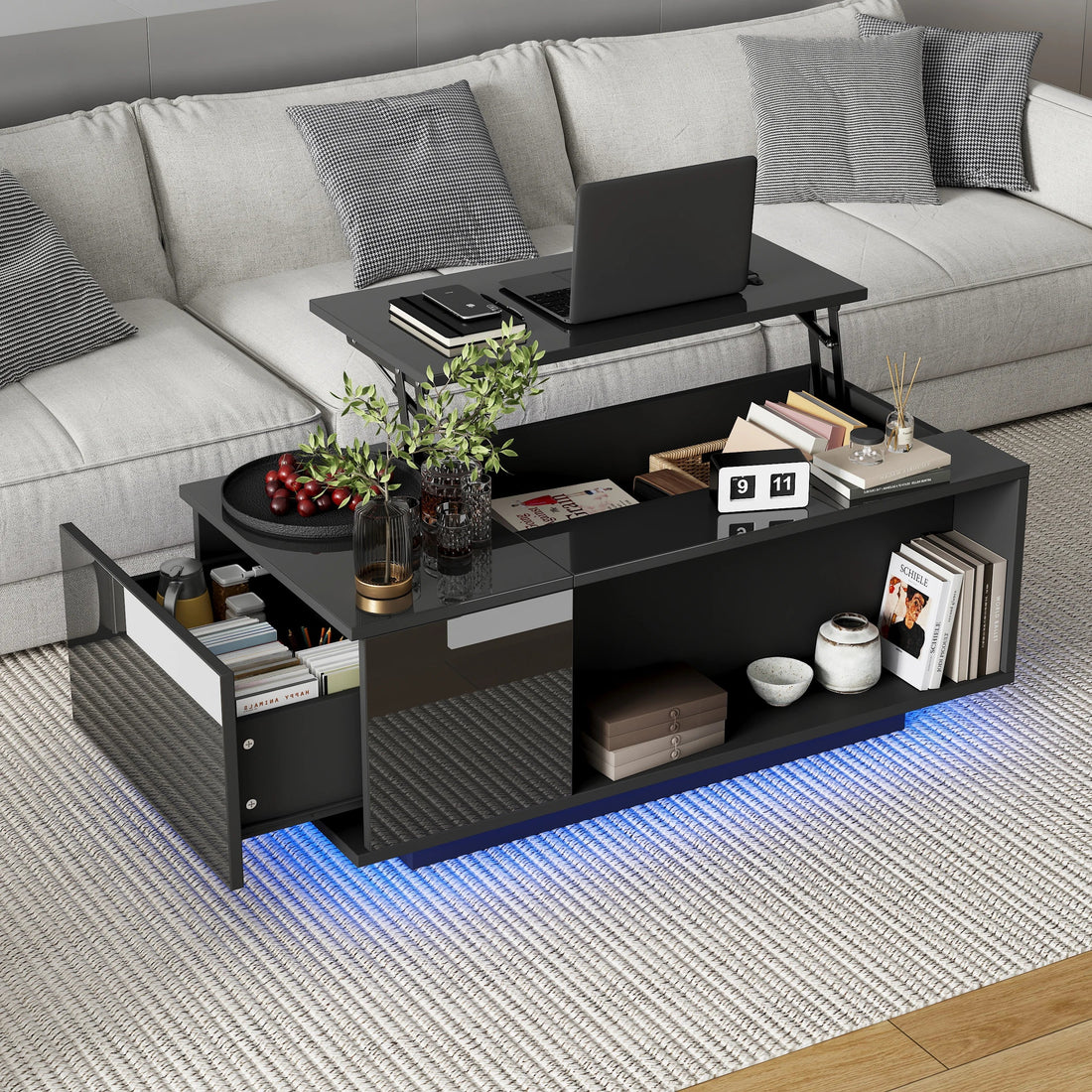 Table basse hauteur réglable 100×50×40 cm - vente privée 14:193100×50×40 cm;200007763:201336101