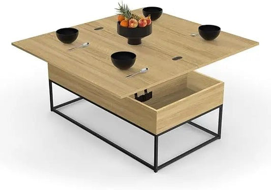 Table basse industriel au design moderne en bois - vente privée 14:200844061Brown;200007763:201336342