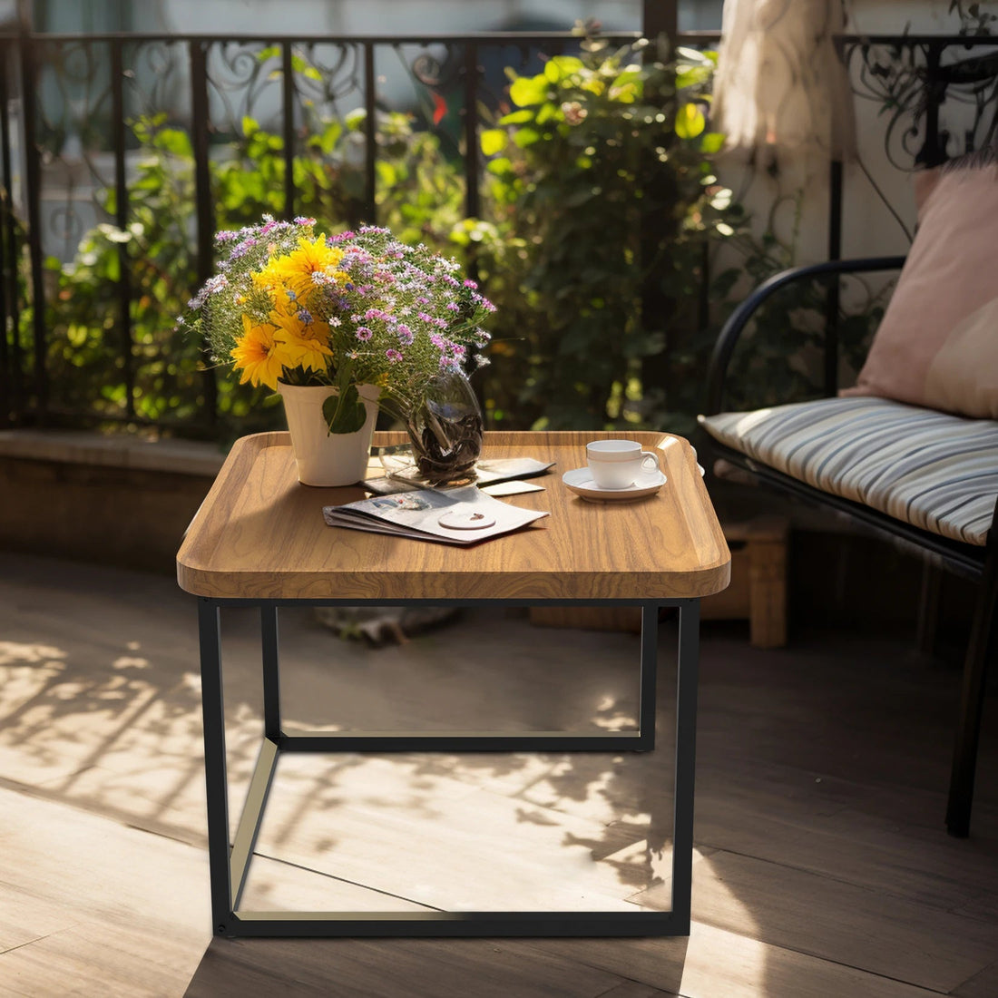 Table basse industriel vintage 2 pièces - vente privée 14:200000195Walnut Wood;200007763:201336101