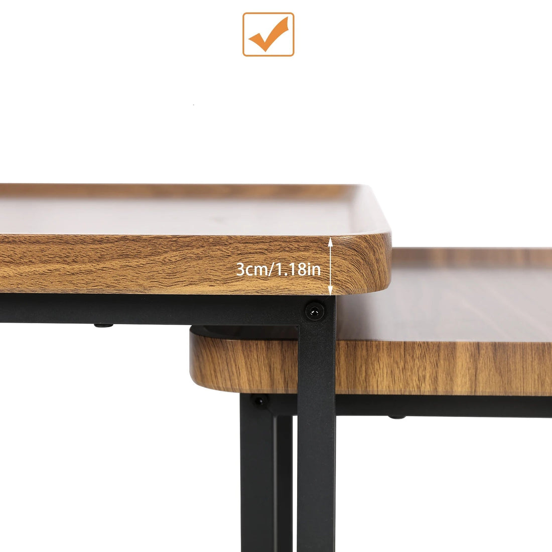Table basse industriel vintage 2 pièces - vente privée 14:200000195Walnut Wood;200007763:201336101
